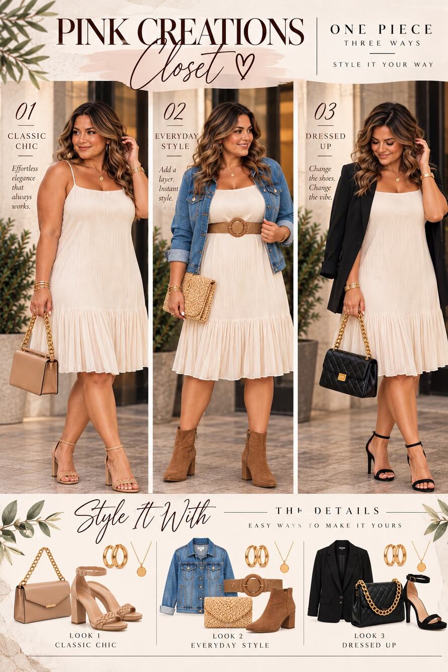 Ivory Pleated Midi Dress Spaghetti Strap Ruffle Hem Size- XXL